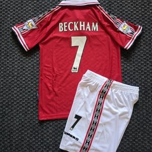 Manchester United Beckham 7 Retro Jersey 1998 (Sets For Kids)